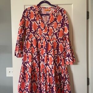 Vibrant Geometric Patterned Dress perfect for tailgating!